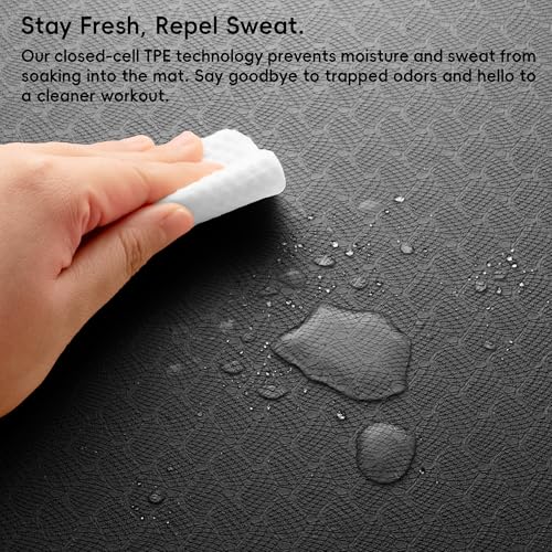 Extra Wide Yoga Mat 72" x 32" - 6mm Non-Slip TPE - Black