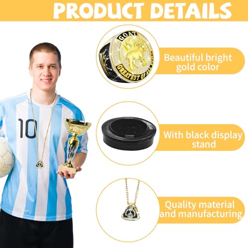 Goat Championship Ring with Necklace & Display Stand - Award Trophy for Champions