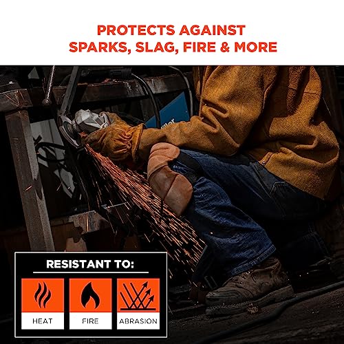 Ergodyne - 18232 Leather Knee Pads, Heavy Duty, ProFlex 230 Brown, One Size