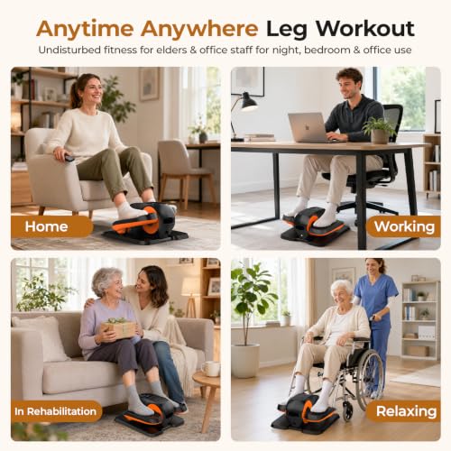 Under Desk Elliptical Machine - Portable Electric Exerciser with Remote Control