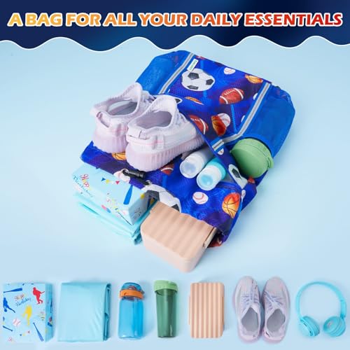 WAWSAM Ball Kids Drawstring Backpack with 2 Bottle Pockets & Reflective Strips