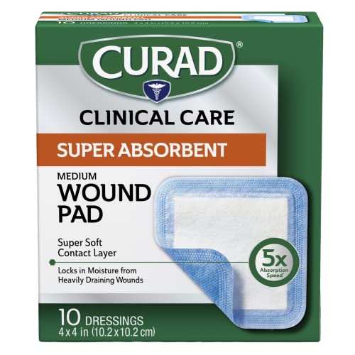 Super Absorbent Wound Pad - Medium 4" x 4" - 10 Count