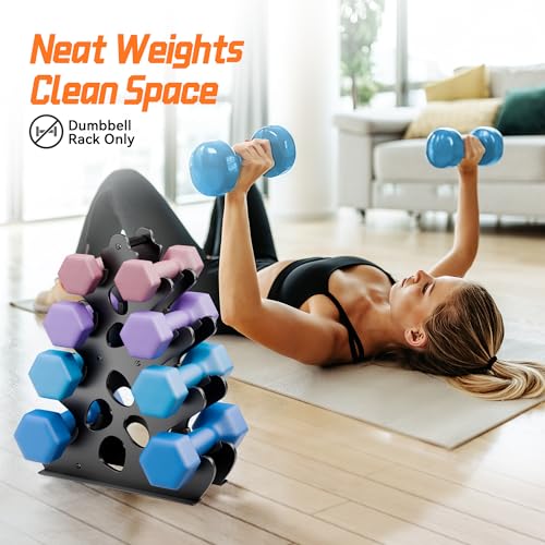4 Tier Dumbbell Rack - Space-Saving Weight Stand for Home Gym