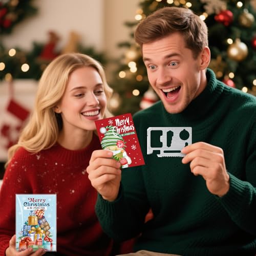 11-in-1 Credit Card Multitool Gift Set with Christmas Cards - 12 Pack
