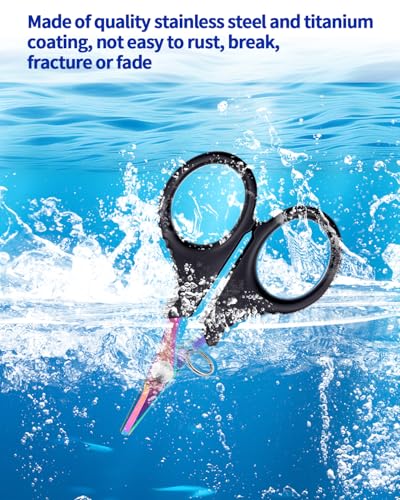 Fishing Scissors Set - Stainless Steel Cutters with Titanium Coating, 3 Pieces - Colorful