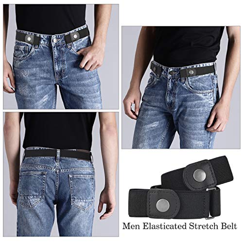 Invisible Elastic Stretch Belt for Men & Women 24-35in Black No Buckle