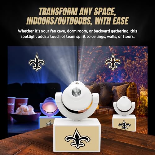 New Orleans Saints LED Mini Spotlight Projector - Adjustable & Rechargeable