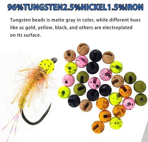 Tactical Tungsten Slotted Beads for Fly Tying - 2.5mm Pink/Black - 25pcs