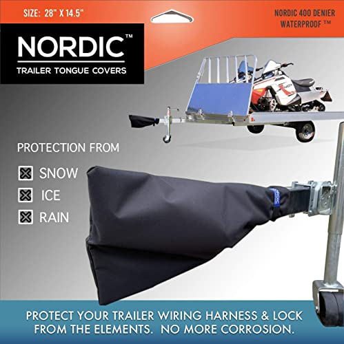 Trailer Tongue Cover - 28" x 14" Waterproof Protection - Black