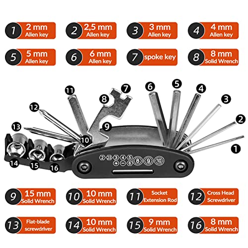 16-in-1 Bike Multitool - Compact Portable Repair Tool Kit