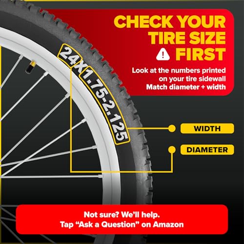 24" Bike Inner Tubes - Set of 2 Butyl Rubber with Schrader Valve