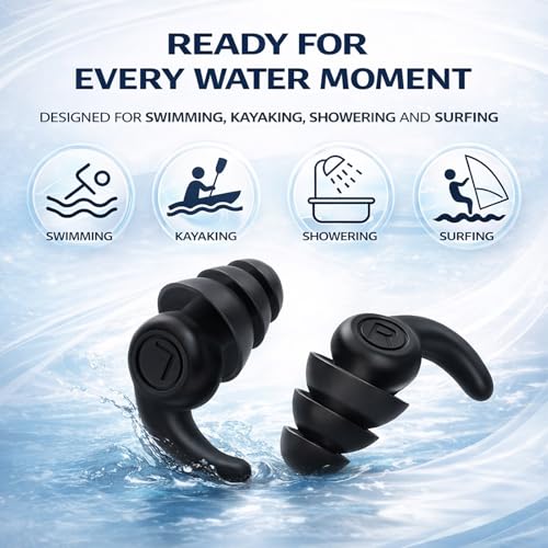 Kids Waterproof Silicone Swimming Ear Plugs - Reusable, Comfortable for Ages 4-12