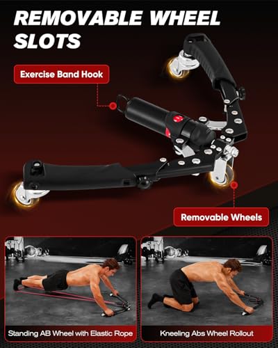 Adjustable 3-in-1 Hydraulic Arm Trainer & Ab Roller - Black