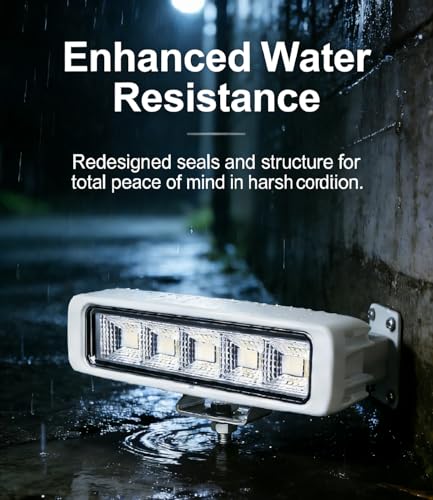 EXZEIT Waterproof White LED Boat Flood Lights 2 Pack 72W Deck Dock Marine Lighting 6.3 Inch 12/24V