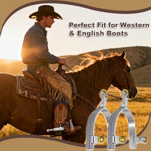 Professional Horse Spurs with Leather Straps - Safe Roller Control for Equestrian Training