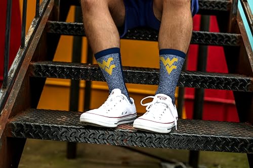 West Virginia Mountaineers Marble MVP Crew Socks - Large