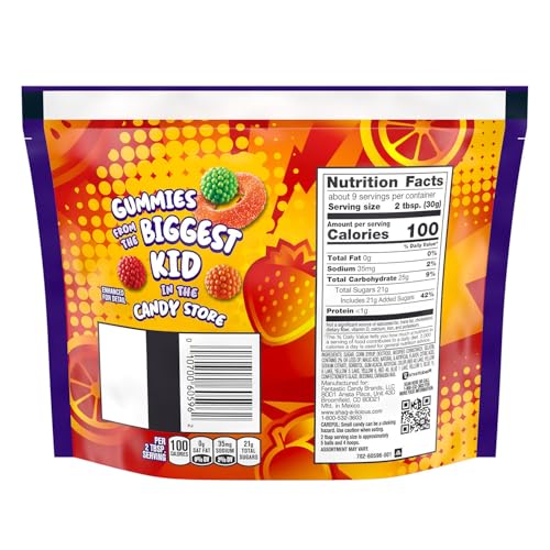 Assorted Fruit Flavored Chewy Candy Slams, 9.8 oz Bag