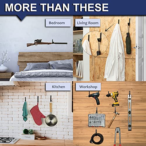 Gun Rack Wall Mount for Rifles & Shotguns - 1 Pair Black