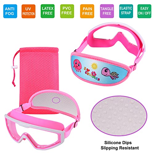Kids Swim Goggles for Ages 3-8 - No Hair Pull - 1pk Mask - Fun Summer