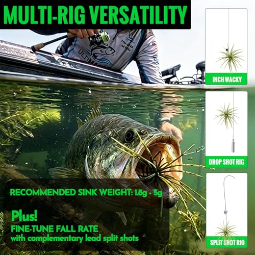 Bass Fishing Creature Bait Set with 20 Dice Lures and Sinkers