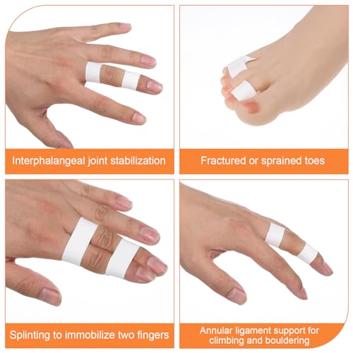 Athletic Finger Tape for Sports - 2 Rolls Cotton Support Tape - White