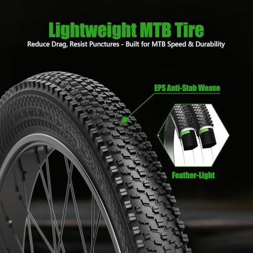 26 x 1.95 Inch Mountain Bike Tires - Puncture-Resistant 2-Pack