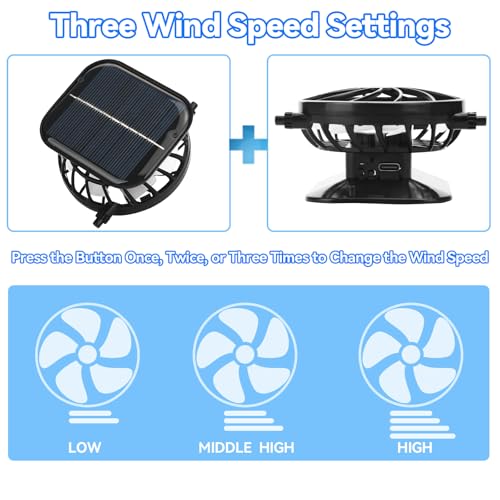 Solar Power Wide Brim Sun Hat with 2 Fans - USB & Solar Rechargeable Outdoor Hat for Men Women