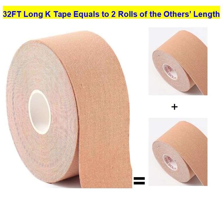 Kinesiology Athletic Tape - 2in x 32ft Waterproof Sports Support - Beige