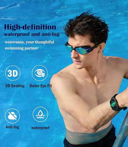 5-in-1 Swim Goggles & Cap Set for Men Women - Waterproof Pool Gear