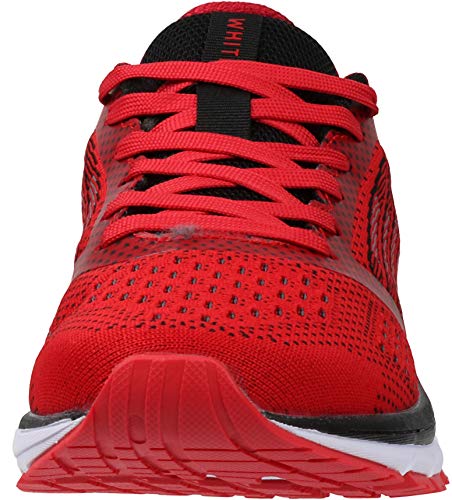Joomra Men's Supportive Running Shoes - Cushioned Athletic Sneakers, Red, Size 11