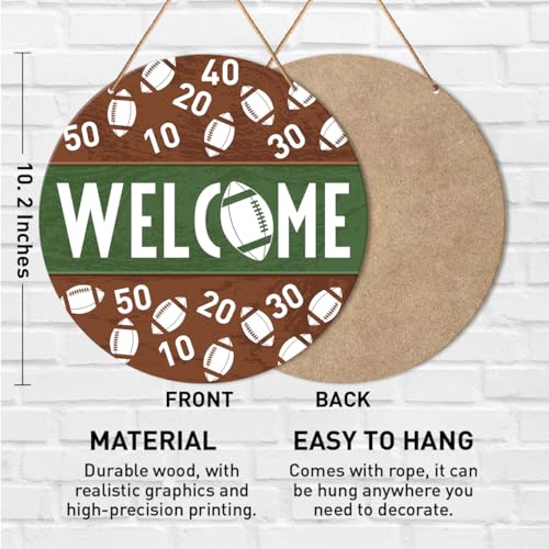Football Welcome Sign - Wooden Door Decor for Home & Porch - Y19