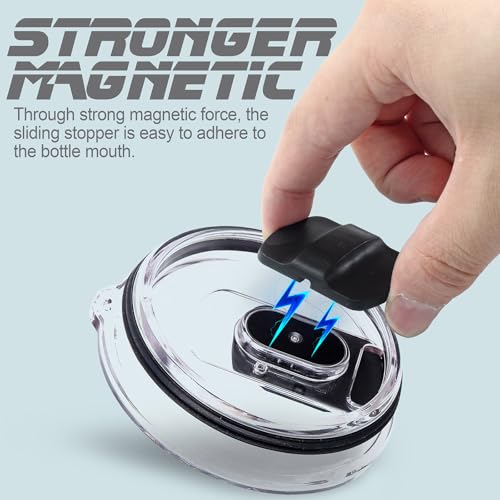 Magnetic Slider Replacement for Drink Tumbler Lids - 2 Pcs, Black
