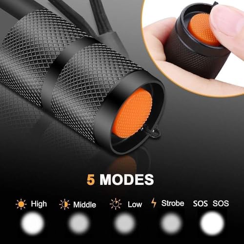 Pocketman Super Bright LED Tactical Flashlight 5 Modes Water Resistant Portable Torch