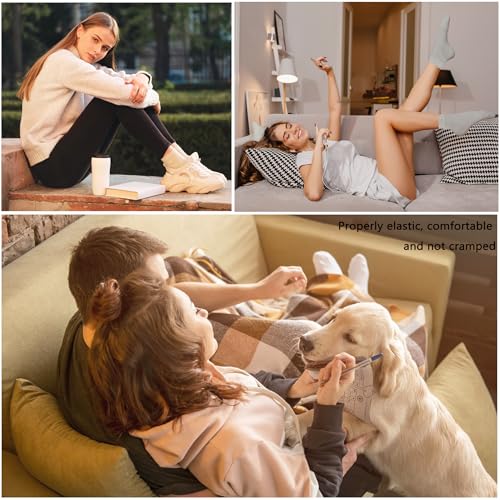 Womens Soft Cotton Crew Socks - Thin Above Ankle, 6 Pack