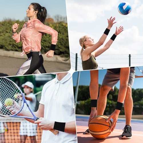 Wrist Compression Sleeves - 4 Pcs Soft Elastic Sport Support Wraps