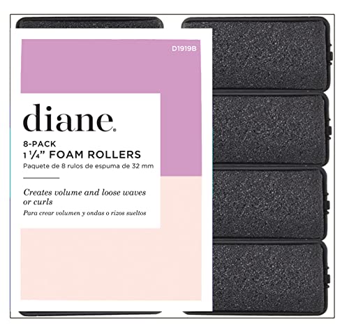1.25-inch Foam Hair Rollers with Snap-Lock Closure - 8 Count Pack