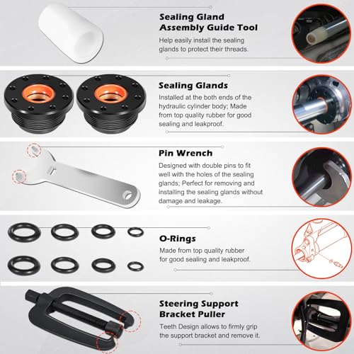 Hydraulic Steering Cylinder Seal Kit for Seastar HC5345 & Support Bracket Puller