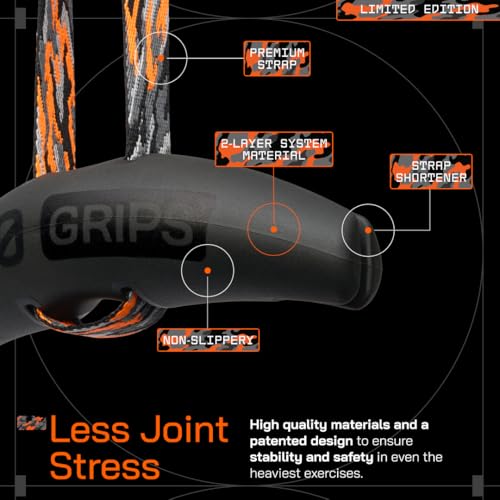 Ergonomic Pull-Up Grip Handles - Black Camo Cable Attachment