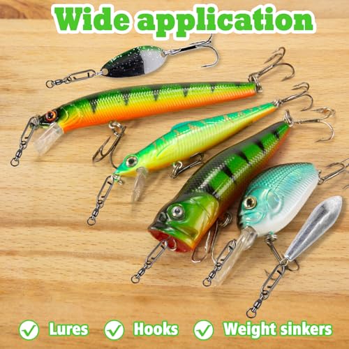 25 Pcs Fishing Speed Clips with Ball Bearing Swivels - 44lb