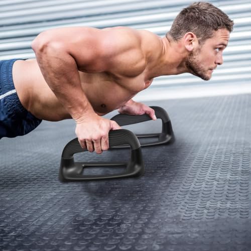 Push Up Bars for Strength Training - Non-Slip Black Handles