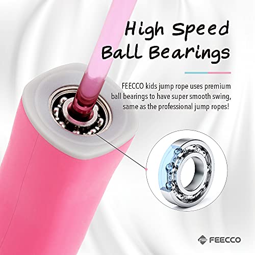 Jump Rope for Kids - Adjustable Length, Pink & Blue - Hot Pink