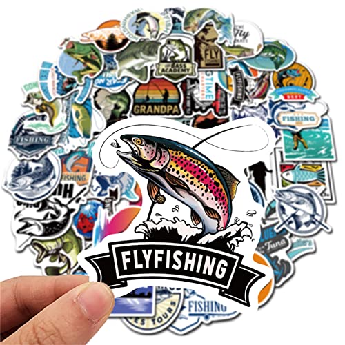 50 Waterproof Fishing Stickers - Vinyl Decals for Outdoor Adventure