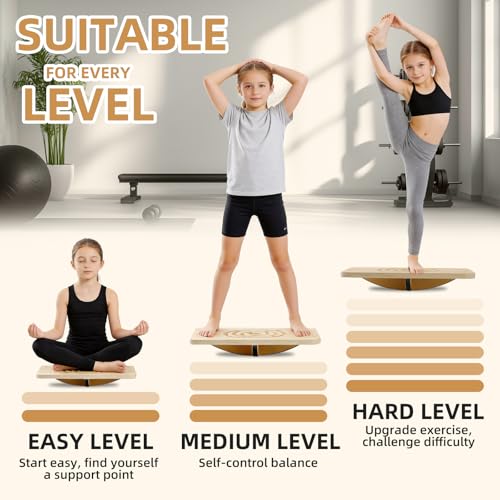 Juoe Brown 360° Maze Balance Board for Kids & Adults, Sensory Balance Toy