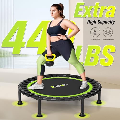 Foldable Mini Trampoline - 40" Rebounder for Indoor Fitness, 440lbs Capacity