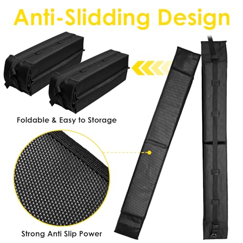 Universal Soft Roof Rack Pads with Tie Down Straps for Kayaks & Surfboards