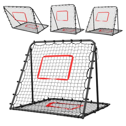 Amazing Tour Matte Black 4×4FT Soccer & Baseball Rebounder Net - Adjustable Angle