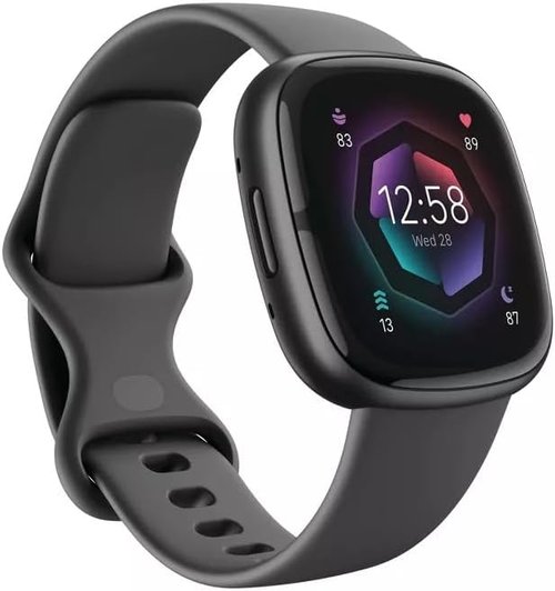 Fitbit Sense 2 Smartwatch - Advanced Health & Fitness Tracker with ECG, SpO2, GPS | Shadow Grey/Graphite, One Size (S & L Bands)
