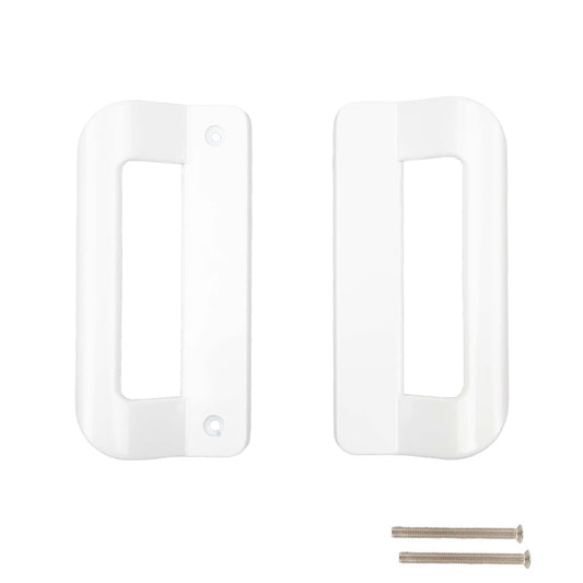 KVTTOZA Sliding Door Handle Set (No Lock, Non-Keyed), Fits 5-5/8 Inch Screw Hole Spacing 2 Replacement White Diecast Sliding Patio Glass Door Handles Pulls