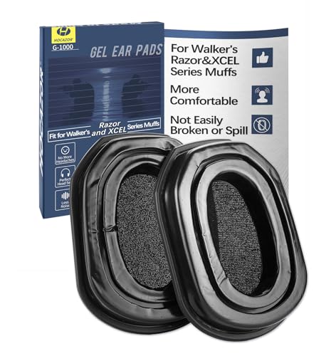 G-1000 Silicone Ear Pads for Walker's Razor & XCEL Shooting Earmuffs Replacement Cushions
