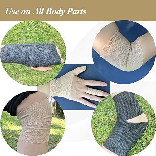 Self-Adhesive Bandage Wrap - 1 Inch Black Cohesive Tape - 16 Rolls
